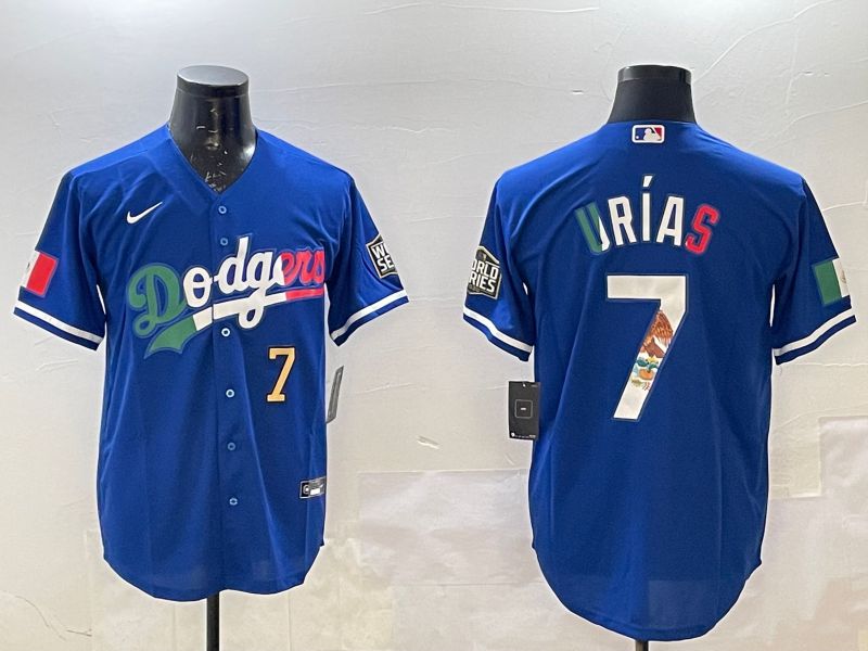 Men Los Angeles Dodgers #7 Urias Blue Fashion 2025 Nike MLB Jersey style 6->los angeles dodgers->MLB Jersey